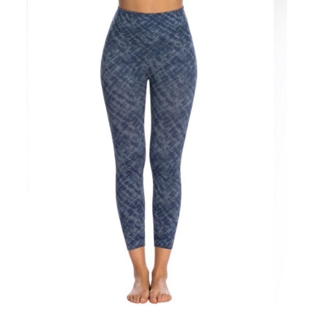Spanx Blue Tie Dye Look at me now High Wiasted‎ Seamless cropped Legging sz 1X